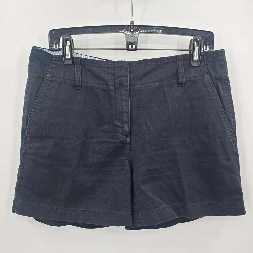 Tommy Hilfiger Shorts Womens 8 Navy Blue Chino Cotton Twill Preppy Casual